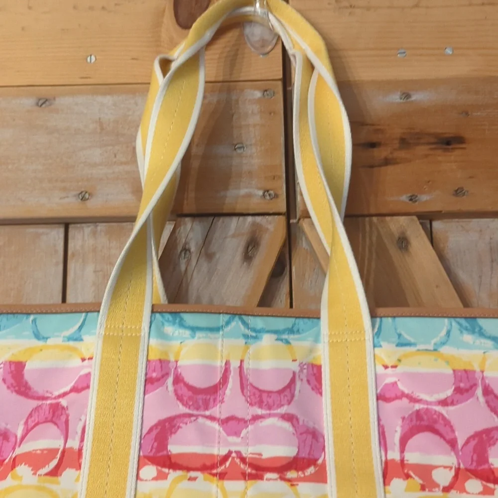Large Colorful COACH tote Bag.   Excellent - Picture 4 of 7